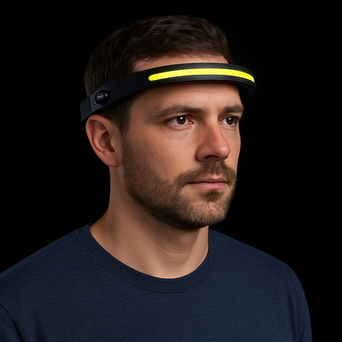 Lanterna De Cabeça Com Sensor De Movimento Ajustável.