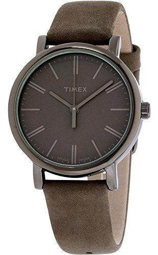 Timex Originals Tonal Gris Dial Correa De Cuero Del Reloj De