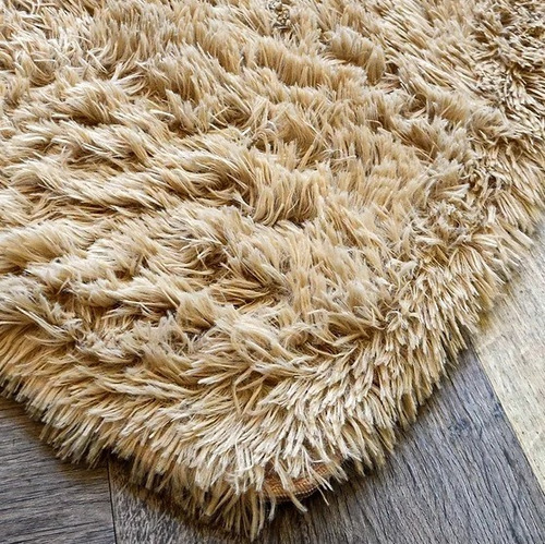Carpeta De Alfombra Shaggy Plush Sintético 150 X 200 Natural