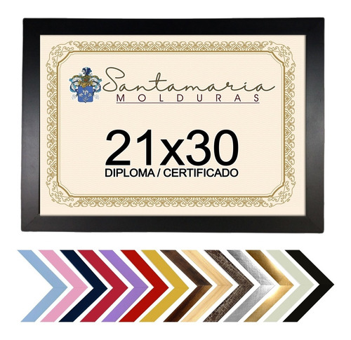 Moldura A4 Diploma (21x30) Em Madeira Com Vidro