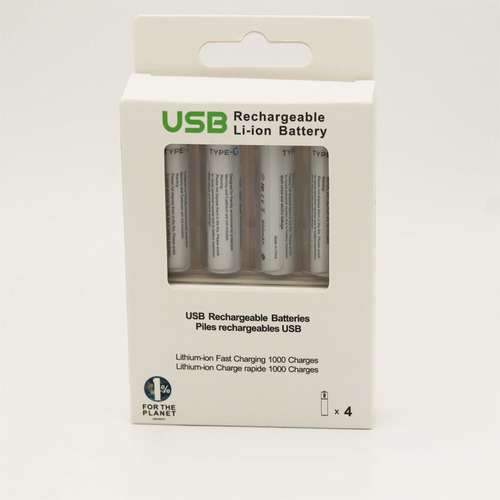 Belicell - Pack De 4 Pilas Recargable Aaa Usb 900mwh 1.5v