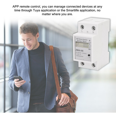 Imagen 9 de 9 de Monofásico Din Rail Wifi Medidor De Energía Inteligente
