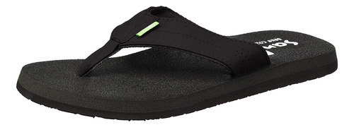 Sanuk Chanclas De Posavasos Para Hombre, Color Negro, Talla