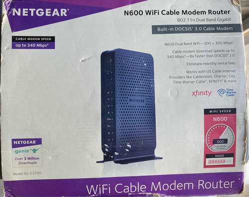 Router Netgear 802.11n N600 Coaxial (Usado)