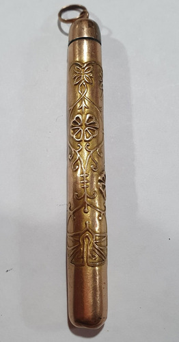 Imagen 3 de 8 de Antiguo Lápiz Retractil Pendant Victoriano Baño Oro 60020