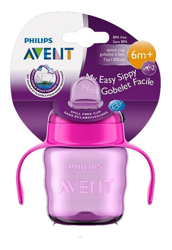 Imagen 3 de 5 de Vaso / Vasito Antiderrame Avent Easy Sip 6m+ 200ml