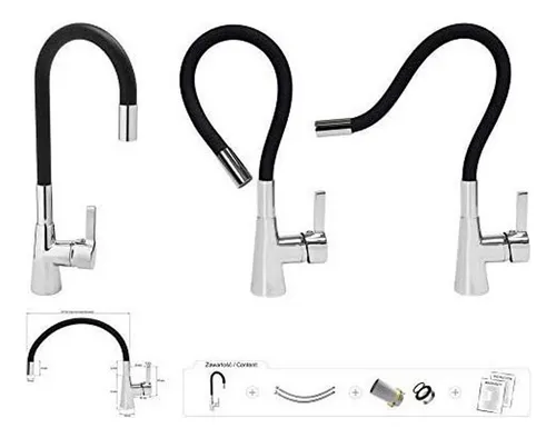 Llave monomando lavaplatos flexible clearance