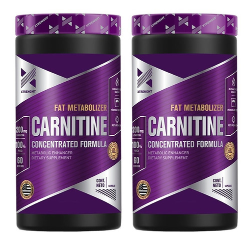 2 Xtrenght L- Carnitine Quemador De Grasa 90 Capsulas 