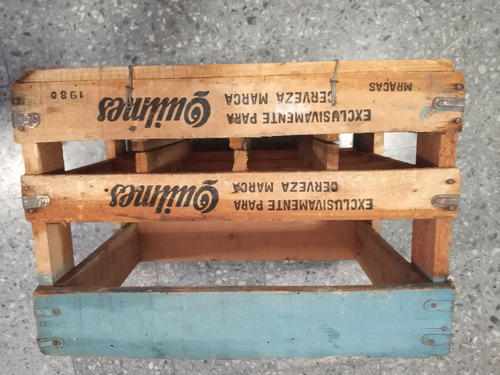 Antiguo Cajon De Cerveza Quilmes De Madera Año 1980 (Usado)