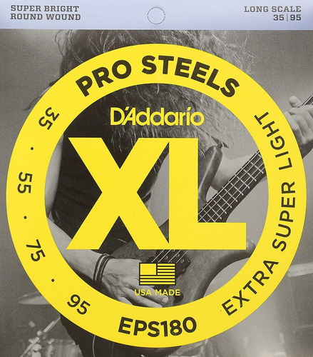 D'addario Eps180 Prosteels Bajo Eléctrico Cuerdas, Extra Sup