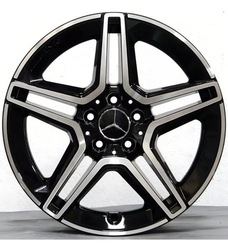 Jogo De Rodas Mercedes Aro 17 5x112 C180 A200 Krmai R66 Cor Preta Diamantada 5x112