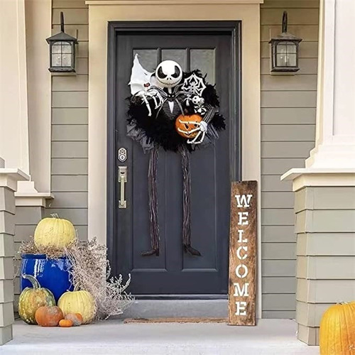A Coroa Grinalda Para Portas De Halloween Assustadora