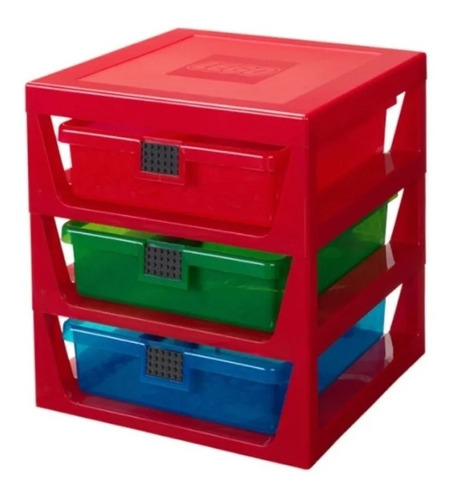 Imagen 1 de 10 de Lego Canastos Contenedores Mesa 3 Cajones Storage Rack