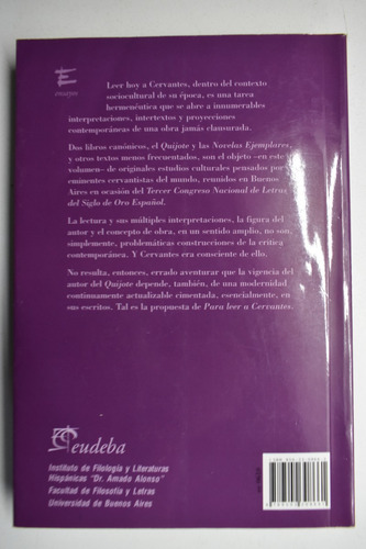 Para Leer A Cervantes : Estudios De Literatura Española C171 (Usado)