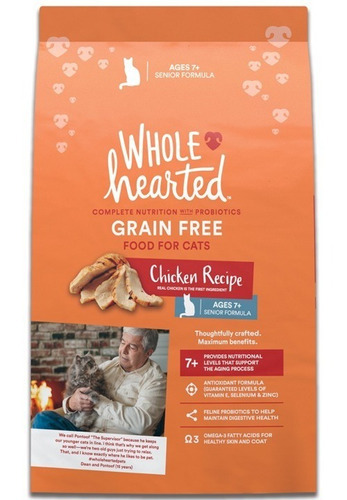 Wholehearted Alimento Natural Gato Senior +7  Pollo 2.3 Kg