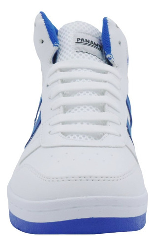 Tenis Panam Bota Blanco Azul Casual Cómodo Hombre Mujer