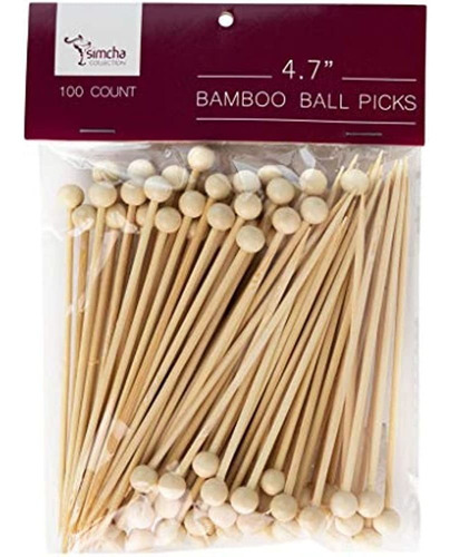 Púas De Bambú - 4.7  | Extremo Esférico | 100 Piezas