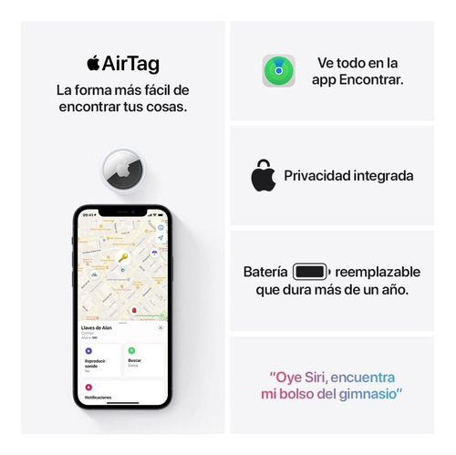 Apple Airtag Ios Localizador Rastreo Preciso Color Blanco