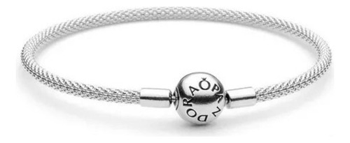  Pulsera Pandora Pandora Moments Malla Color Plateado 16cm De Largo / 1  De Diámetro