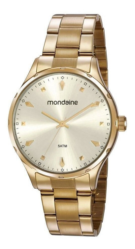 Relógio Mondaine Feminino 32108lpmvde3 Cor da correia Dourado Cor do bisel Dourado Cor do fundo Dourado