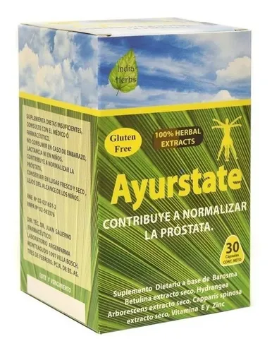 Ayurstate Contribuye A Normalizar La Próstata X 30 Capsulas