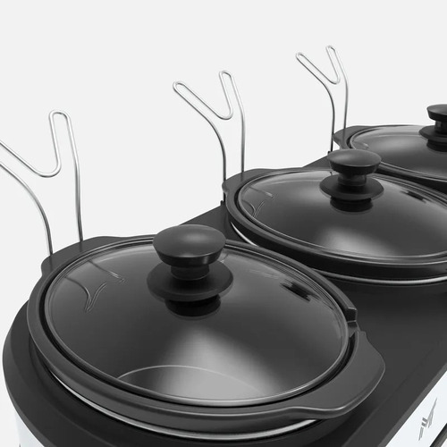 Rechaud Elétrico Members Triplo Buffet Slow Cooker 3 Panelas