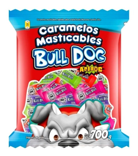 Caramelos Masticables Ácidos Bull Dog X 700 G.