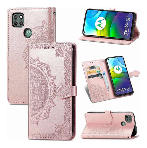 Funda De Piel Tipo Cartera Para Motorola Moto G9 Power Cover