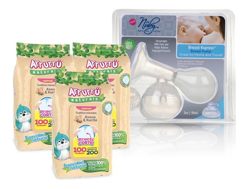 Bomba Extractor De Leche +toallitas Arrurrú Avena X 3 Paquet