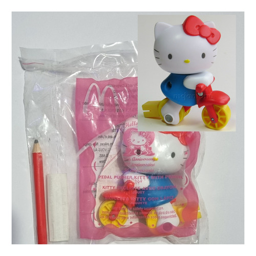 Juguete Hello Kitty En Bicicleta Y Lápiz 30 Aniversario 