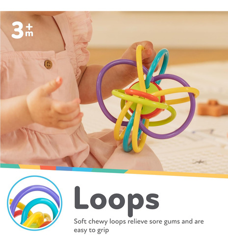 Nuby Lots A Loops Sensory Multicolor Mordedor Y Sonajero Par