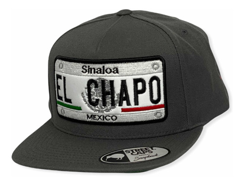 Gorra Yupoong Placa El Chapo Snapback Gris Oxford