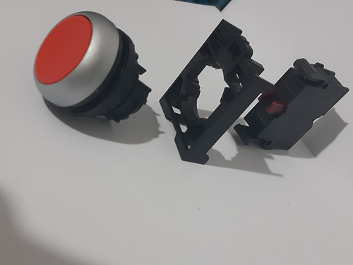 Boton Pulsador Color Rojo Completo M22 Eaton-moeller Retenid (Usado)