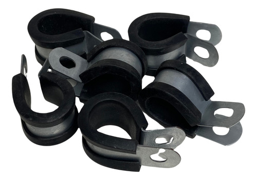 Abraçadeira Aço Emborrachada Suporte Com Borracha 12mm 4un