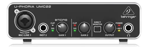 comprar Interface De Áudio Behringer U-phoria Umc22 Midas Usb