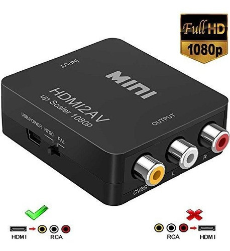 Hdmi A Rca, 1080p Hdmi A Av 3rca Cvb Adaptador De Video Comp