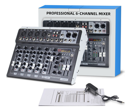 Mesa De Som Cs6 Com 6 Canais Bluetooth Usb Phantom+ 48v