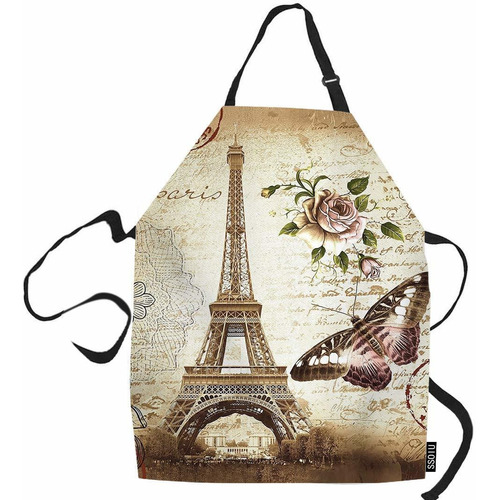 Ssoiu Delantal Cocina Eiffel Estilo Vintage Torre Paris Flor
