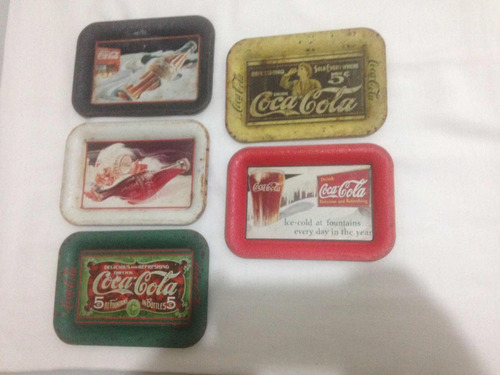 5 Mini Bandejas Coca Cola Vintages Frete Gratis Carta 199,99