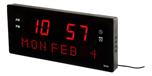 Reloj De Pared Digital Lectura Fácil Gran Número Rojo