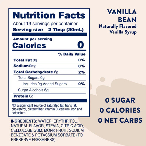 Jordan's Skinny Syrups Vainilla Bean Jarabe Para Cafe 375ml