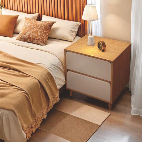 Mesa De Noche Compacta Moderna Organizador De Dormitorio Blanco