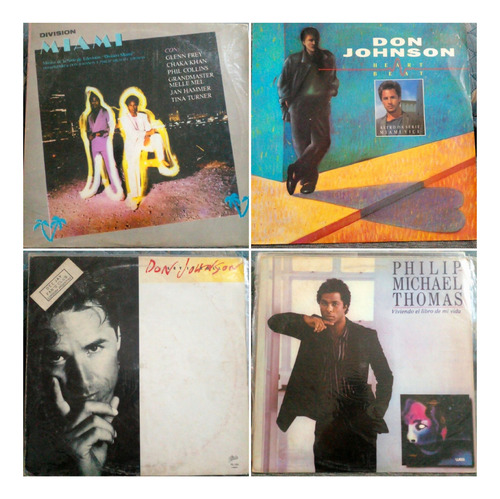 Lote Division Miami 4 Discos Vinilos Lp Don Johnson Estándar
