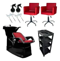 Comprar Combo Peluqueria Lavacabezas + Sillones + Carro + Tijeras + 