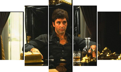 Cuadro Decorativo 5 Piezas Scarface Tony Montana Pelicula