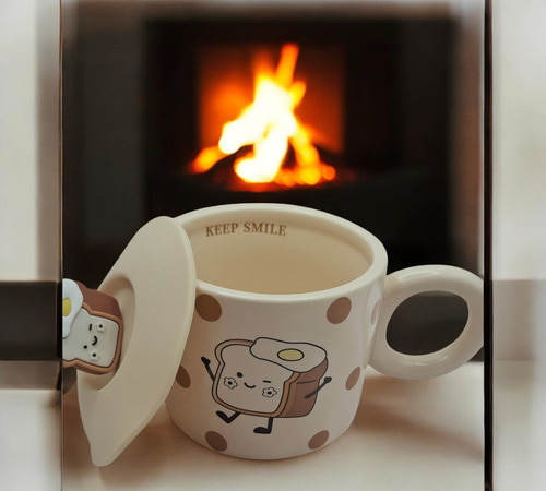 Taza Anime 400 Ml - Ideal Para Café Y Té Beige Pan