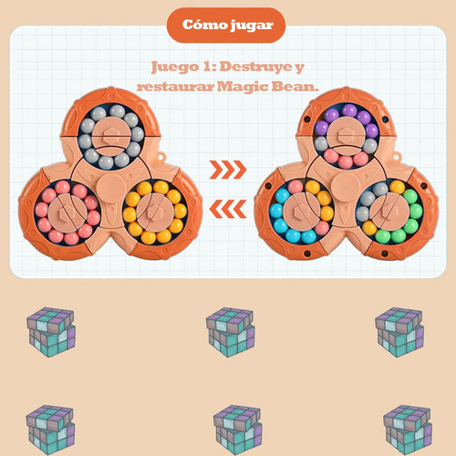 Juguetes Giratorios De Frijol Mágico, Cubo Mágico De Seis