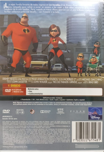 Los Increíbles 2 Dvd