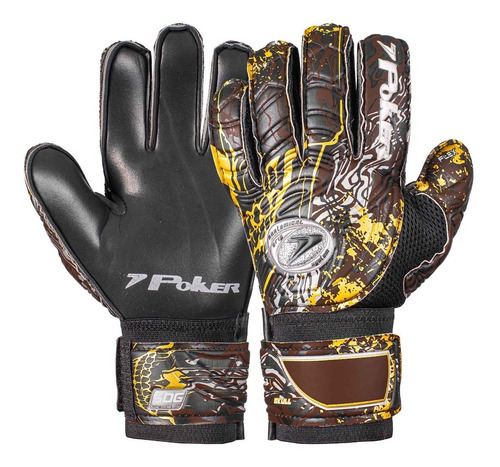 Imagem 5 de 10 de Luva Goleiro Futebol De Campo Semi Prof Multiterreno Skull