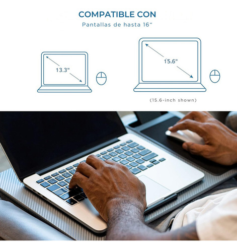 Soporte Notebook Cama Bandeja Celular Mouse Pad 54*31cm